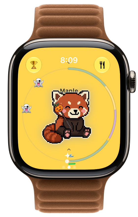 Apple Watch의 WatchieBesti에 나타난 호박 지팡이
