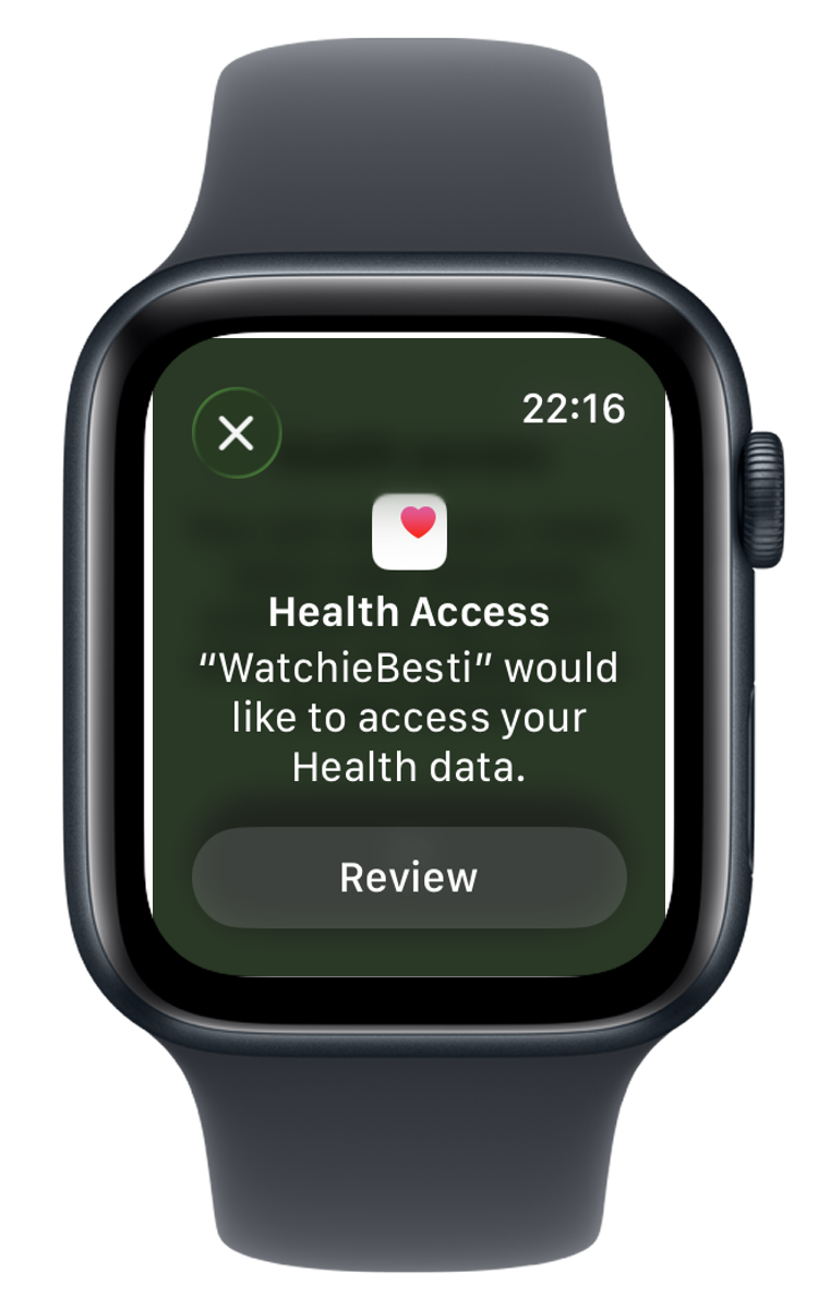 watchOS Health Access request