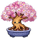 ドット絵のおとなの盆栽、植物キングダムの WatchieBesti のペット