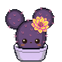 Pixel art Tall Cactus Cactus in Purple