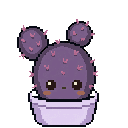 Pixel art Medium Cactus Cactus in Purple
