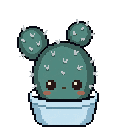 Pixel art Medium Cactus Cactus in Teal