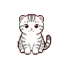 Gattino in pixel art, un WatchieBesti (Gatto) in Bianco