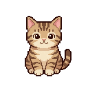 Gatto giovane in pixel art, un WatchieBesti (Gatto) in Tigrato