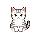 Gatto giovane in pixel art, un WatchieBesti (Gatto) in Bianco