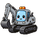 Pixel art Earth Mover Digger in Grey