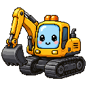 Pixel art Earth Mover Digger in Yellow