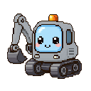 Pixel art Digger Digger in Grey