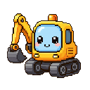 Pixel art Digger Digger in Yellow
