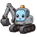 Pixel art Crawler Digger in Grey