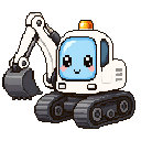Pixel art Crawler Digger in White