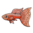 Pixel art Guppy Guppy in Sunset