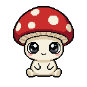 Pixel art Medium Mushroom Mushroom in Red