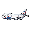 Pixel art Adult Plane in White
