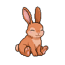 Coniglio adulto in pixel art, un WatchieBesti (Coniglio) in Zenzero