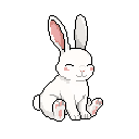 Coniglio adulto in pixel art, un WatchieBesti (Coniglio) in Bianco