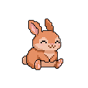 Coniglio cucciolo in pixel art, un WatchieBesti (Coniglio) in Zenzero