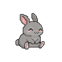 Coniglio cucciolo in pixel art, un WatchieBesti (Coniglio) in Grigio