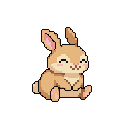 Coniglio cucciolo in pixel art, un WatchieBesti (Coniglio) in Fulvo
