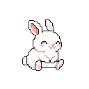 Coniglio cucciolo in pixel art, un WatchieBesti (Coniglio) in Bianco