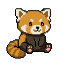 Pixel art Red Panda Red Panda in Gold