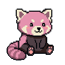 Pixel art Red Panda Red Panda in Rose