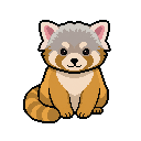 Pixel art Young Red Panda Red Panda in Gold