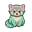 Pixel art Young Red Panda Red Panda in Mint