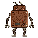 Pixel art Mech Robot in Copper