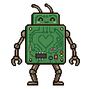 Pixel art Mech Robot in Green