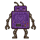 Pixel art Mech Robot in Violet