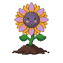 Pixel art Full Bloom Sunflower in Lavender