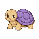 Tartaruga in pixel art, un WatchieBesti (Tartaruga) in Lavanda