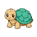 Tartaruga in pixel art, un WatchieBesti (Tartaruga) in Menta