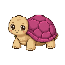 Tartaruga in pixel art, un WatchieBesti (Tartaruga) in Rosato