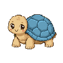 Tartaruga in pixel art, un WatchieBesti (Tartaruga) in Cielo