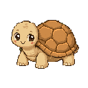 Tartaruga in pixel art, un WatchieBesti (Tartaruga) in Mandarino