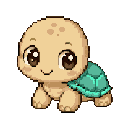 Tartarughina in pixel art, un WatchieBesti (Tartaruga) in Menta