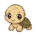 Tartarughina in pixel art, un WatchieBesti (Tartaruga) in Oliva