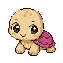 Tartarughina in pixel art, un WatchieBesti (Tartaruga) in Rosato