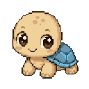 Tartarughina in pixel art, un WatchieBesti (Tartaruga) in Cielo