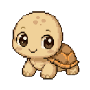 Tartarughina in pixel art, un WatchieBesti (Tartaruga) in Mandarino