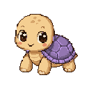 Tartaruga giovane in pixel art, un WatchieBesti (Tartaruga) in Lavanda