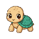 Tartaruga giovane in pixel art, un WatchieBesti (Tartaruga) in Menta