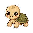 Tartaruga giovane in pixel art, un WatchieBesti (Tartaruga) in Oliva
