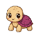 Tartaruga giovane in pixel art, un WatchieBesti (Tartaruga) in Rosato