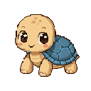 Tartaruga giovane in pixel art, un WatchieBesti (Tartaruga) in Cielo