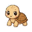Tartaruga giovane in pixel art, un WatchieBesti (Tartaruga) in Mandarino