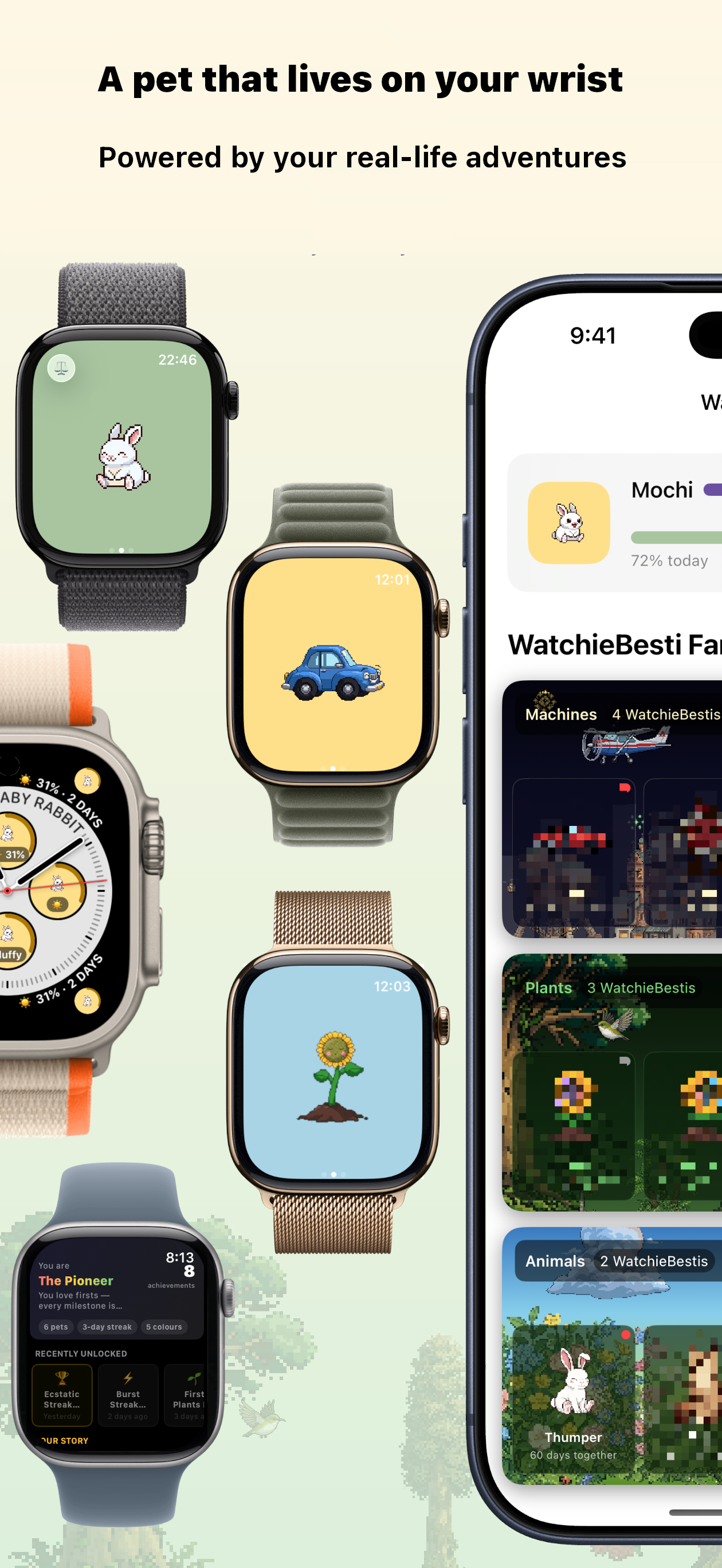 WatchieBesti on iPhone — pet family collection