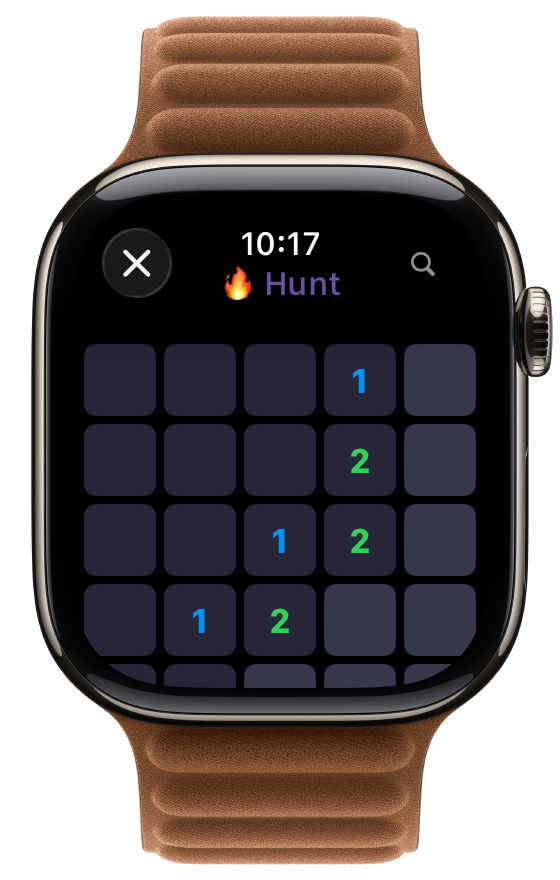 Apple Watch showing the Ember Hunt mini-game